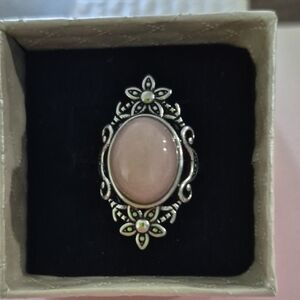 Elegant Silver and Pink Gemstone Ring